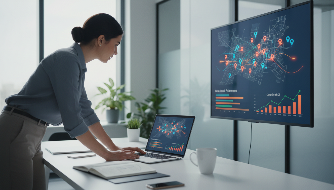 Local SEO performance analysis setup for a Dubai small business campaign