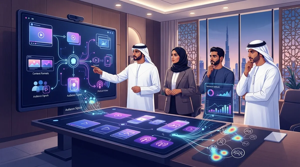 Dubai business team selecting a social media marketing agency
